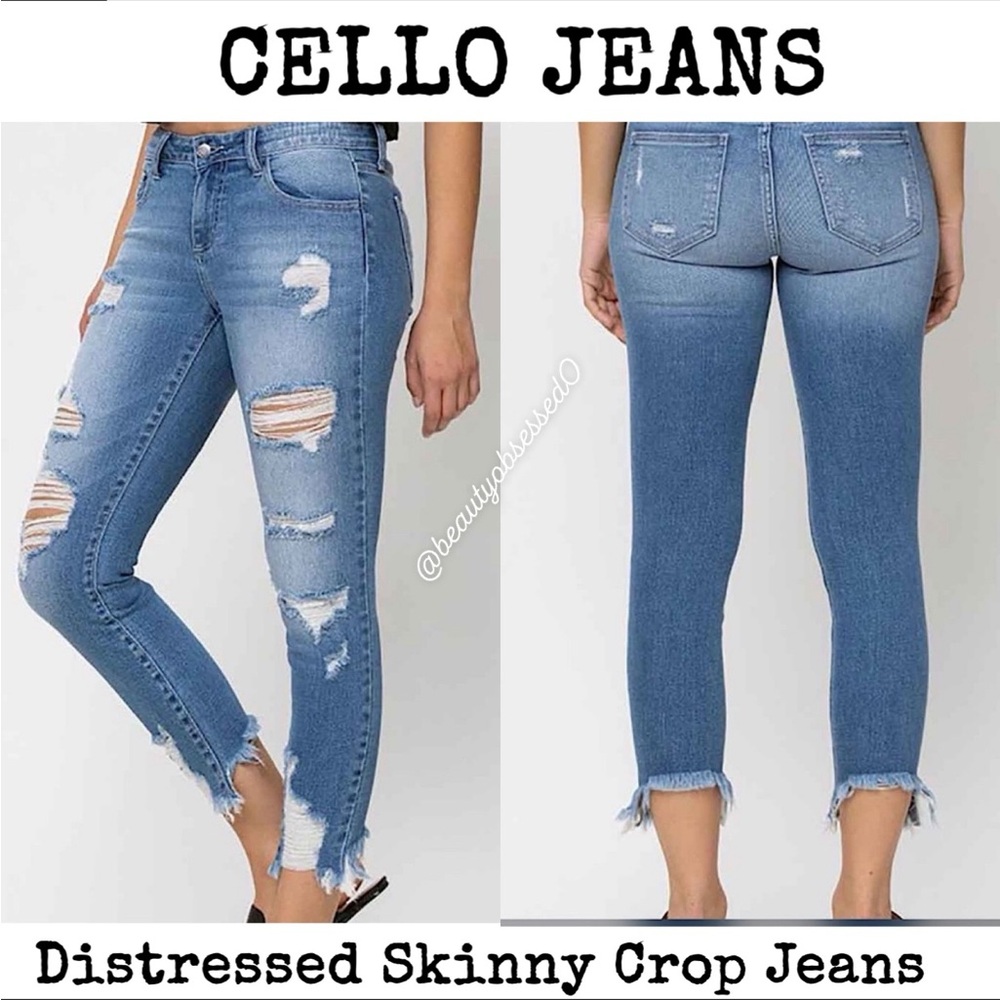 🍒BOGO50%🍒 🆕🩵CELLO: Distressed Cropped Skinny Size 11/30
